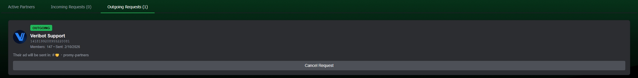 Outgoing Partnership Requests